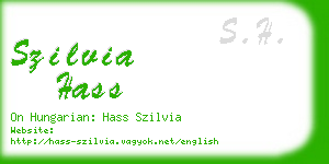 szilvia hass business card